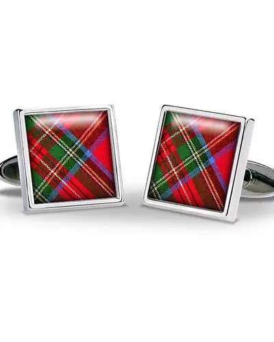 Tartan Royal Stewart Cufflinks | Fox and Chave FC 48 252 Royal pair of Cufflinks
