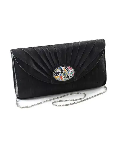 Bags Fox and Chave Black Silk Cameo Clutch Bag £67.00