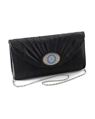 Bags Fox and Chave Black Silk Cameo Clutch Bag £67.00