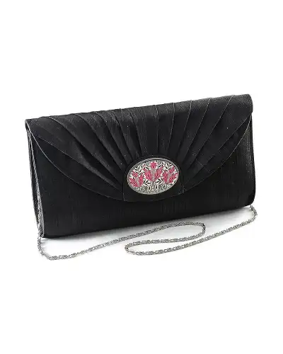 Bags Fox and Chave Black Silk Cameo Clutch Bag £67.00