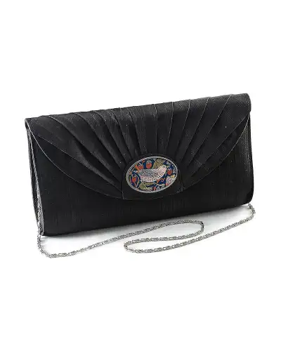 Bags Fox and Chave Black Silk Cameo Clutch Bag £67.00