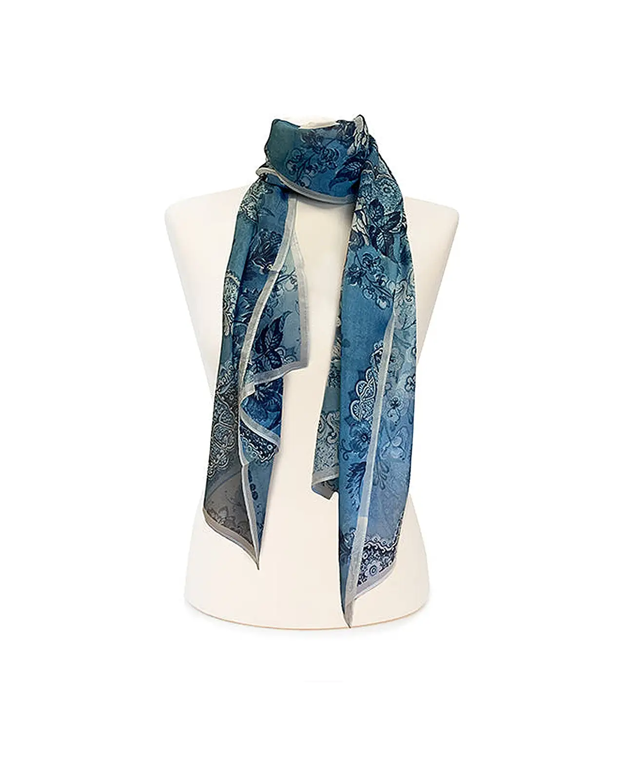 Scarves Fox and Chave Victorian Blue Lace Chiffon Scarf £39.00