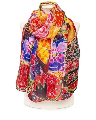Scarves Fox and Chave Perfection Roses Silk Chiffon Scarf £39.00