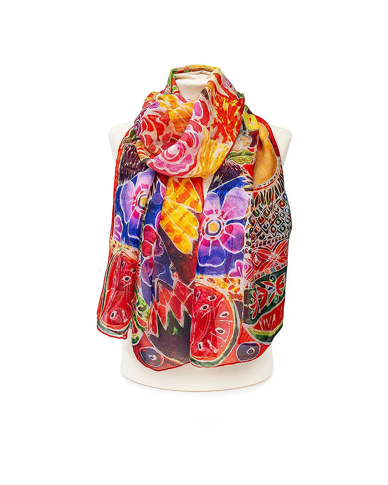 Scarves Fox and Chave Frida Portrait Silk Chiffon Scarf £39.00