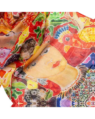 Scarves Fox and Chave Frida Portrait Silk Chiffon Scarf £39.00