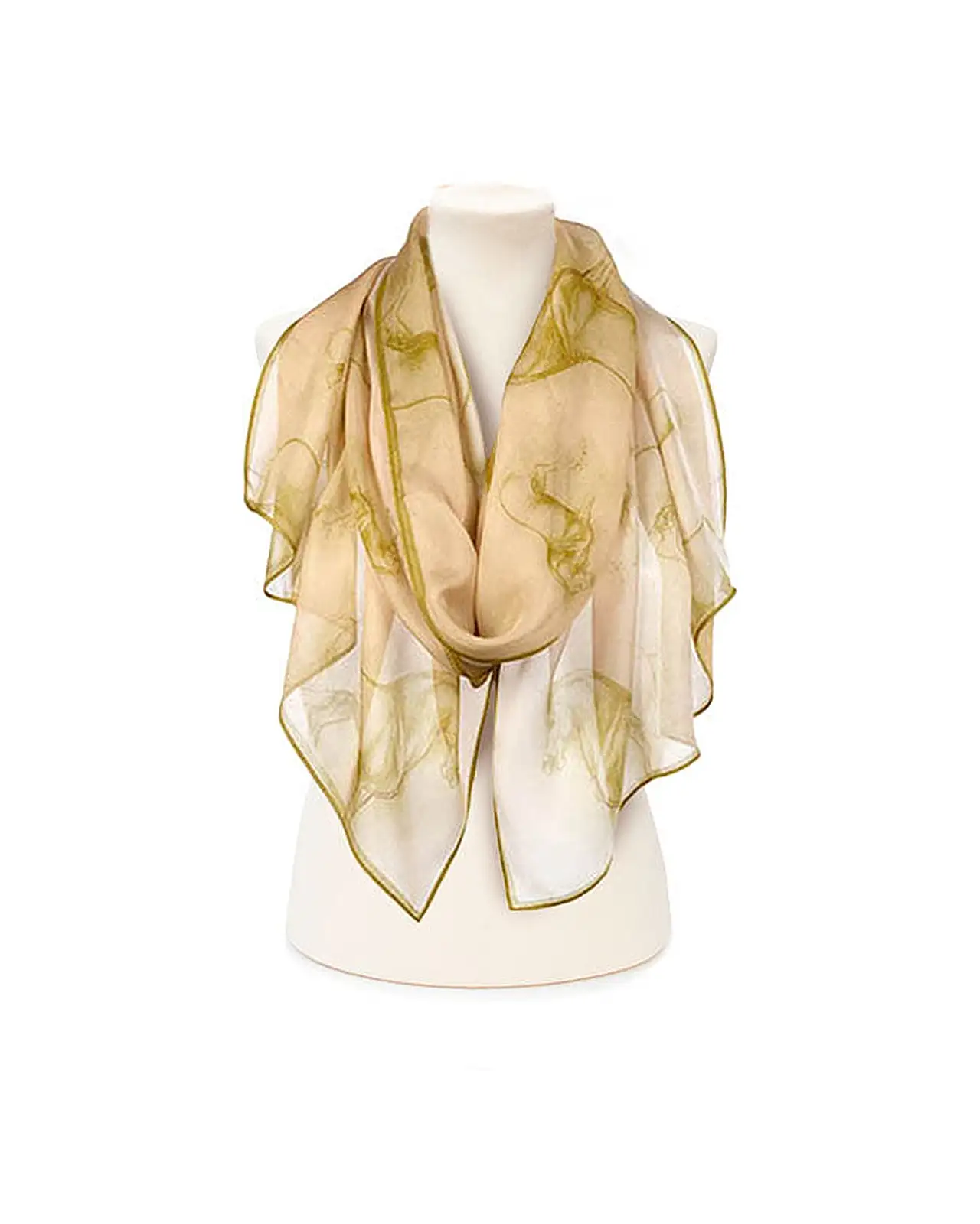 Scarves Fox and Chave Da Vinci Horse Chiffon Scarf £52.00