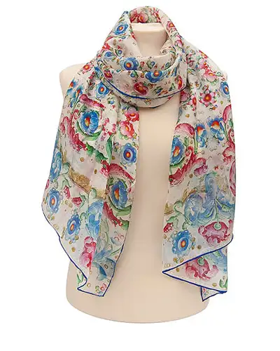 Scarves Fox and Chave Renaissance Manuscript Silk Habotai Scarf £50.00