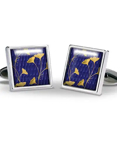 Others Fox and Chave Enamel Ginkgo Leaf Cufflinks £29.00