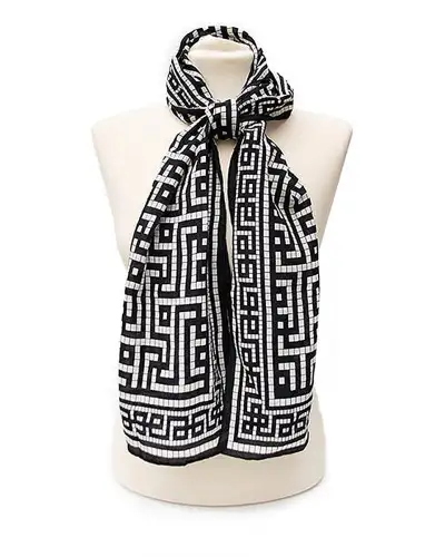 Scarves Fox and Chave Greek Key Crêpe De Chine Silk Scarf £45.00