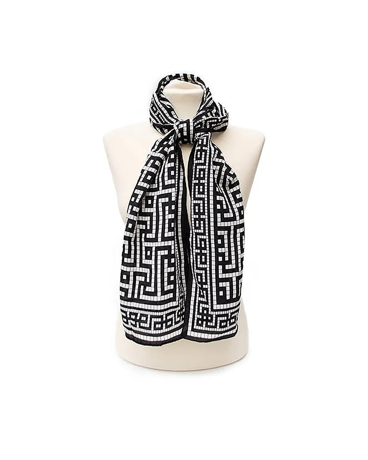 Scarves Fox and Chave Greek Key Crêpe De Chine Silk Scarf £45.00