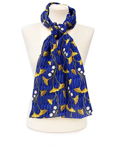 Scarves Fox and Chave Enamel Ginkgo Leaf Crêpe De Chine Scarf £45.00