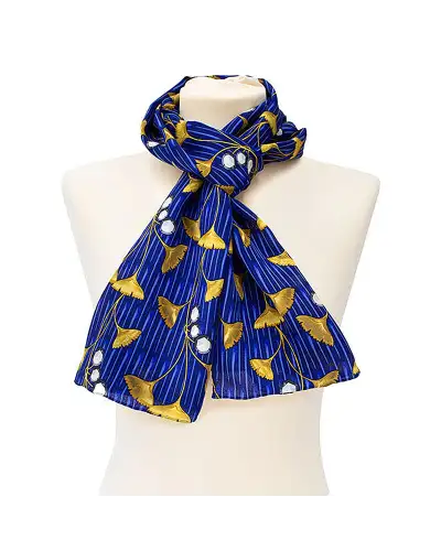 Scarves Fox and Chave Enamel Ginkgo Leaf Crêpe De Chine Scarf £45.00