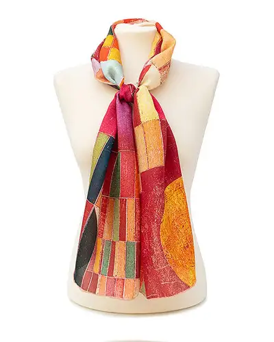 Scarves Fox and Chave Paul Klee Bauhaus Castle and Sun Silk Habotai Scarf £42.00