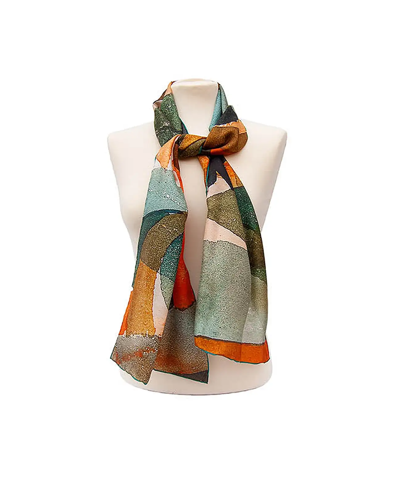 Scarves Fox and Chave Paul Klee Coral Silk Habotai Scarf £42.00