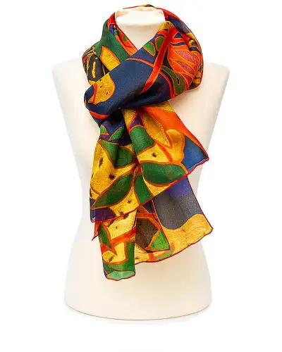 Scarves Fox and Chave The Hunt Silk Habotai Scarf £50.00