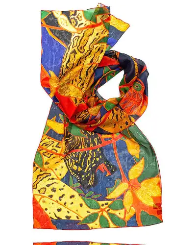 Scarves Fox and Chave The Hunt Silk Habotai Scarf £50.00