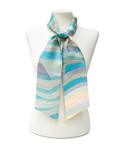 Scarves Fox and Chave Paul Klee Steep Coast Skinny Silk Scarf £27.00