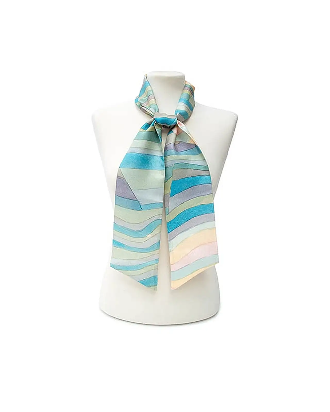 Scarves Fox and Chave Paul Klee Steep Coast Skinny Silk Scarf £27.00