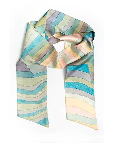 Scarves Fox and Chave Paul Klee Steep Coast Skinny Silk Scarf £27.00