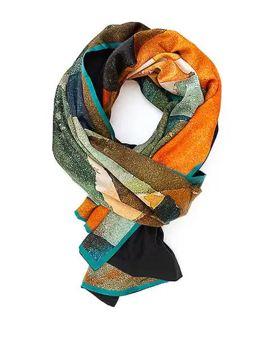 Scarves Fox and Chave Paul Klee Coral Composition Poshmina Stole £116.00