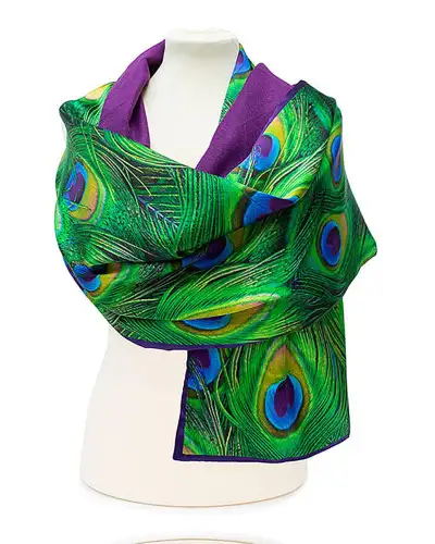 Scarves Fox and Chave Peacock Feathers Poshmina Stole £116.00