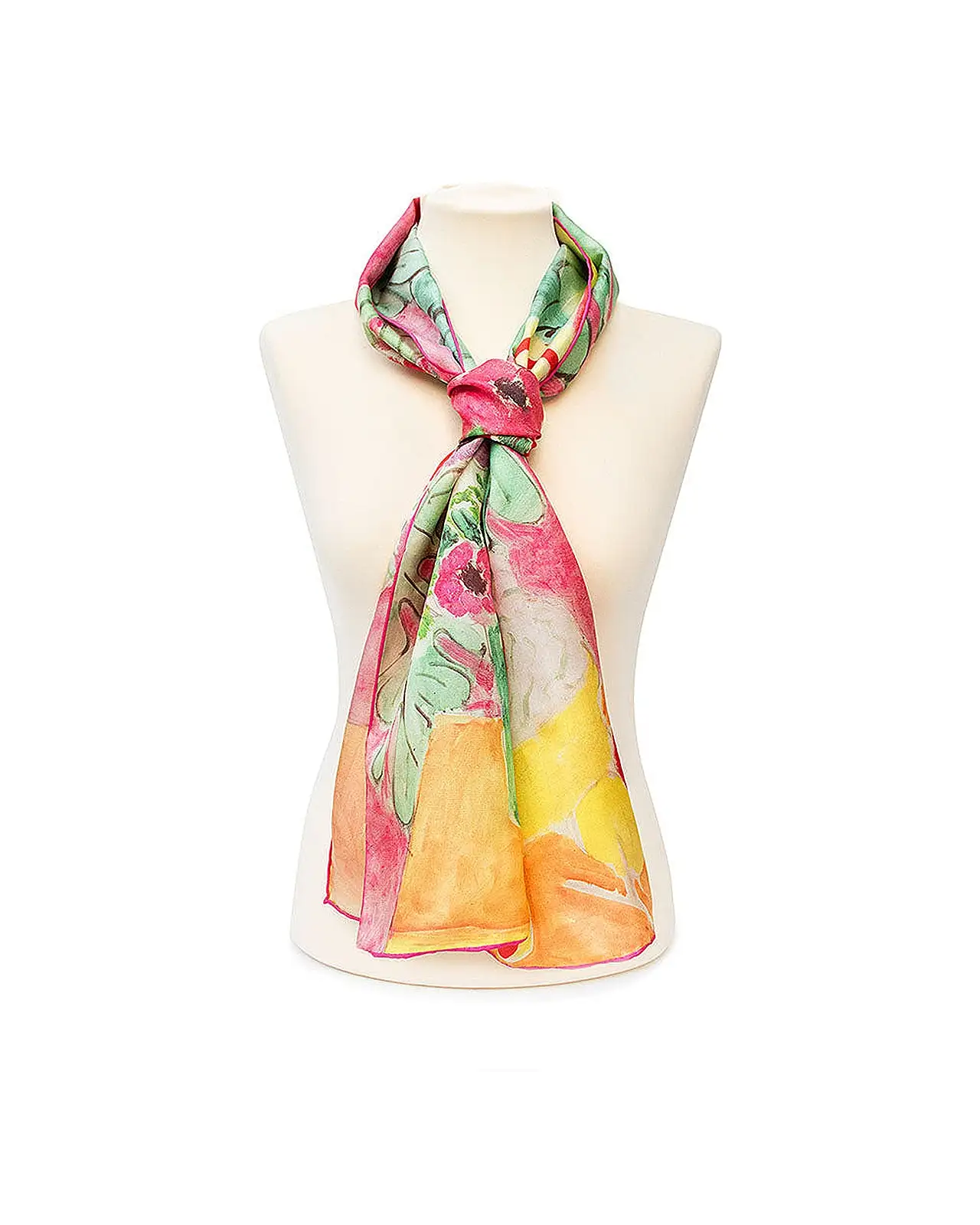 Scarves Fox and Chave Matisse Pineapple and Flowers Silk Habotai Scarf £42.00