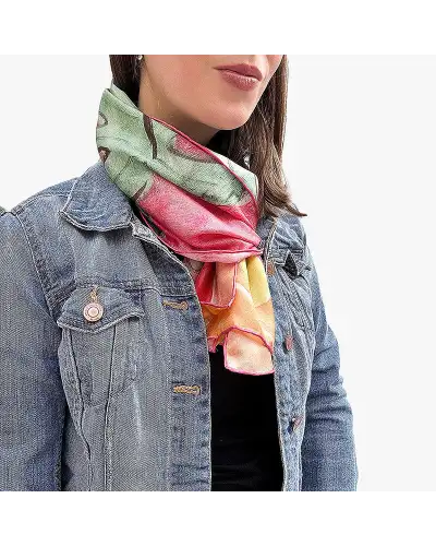 Scarves Fox and Chave Matisse Pineapple and Flowers Silk Habotai Scarf £42.00