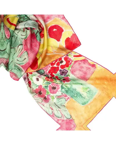 Scarves Fox and Chave Matisse Pineapple and Flowers Silk Habotai Scarf £42.00