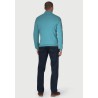 Jumpers Brook Taverner Sussex Aqua Cotton Merino Zip Neck Jumper £54.00