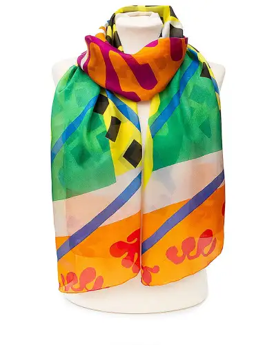 Scarves Fox and Chave Matisse Orange Silk Habotai Scarf £50.00