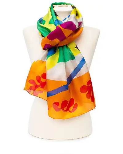 Scarves Fox and Chave Matisse Orange Silk Habotai Scarf £50.00