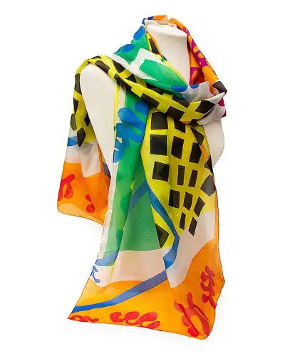Scarves Fox and Chave Matisse Orange Silk Habotai Scarf £50.00