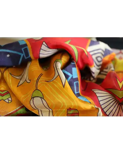 Scarves Fox and Chave Egyptian Lotus Flower Silk Habotai Scarf £50.00