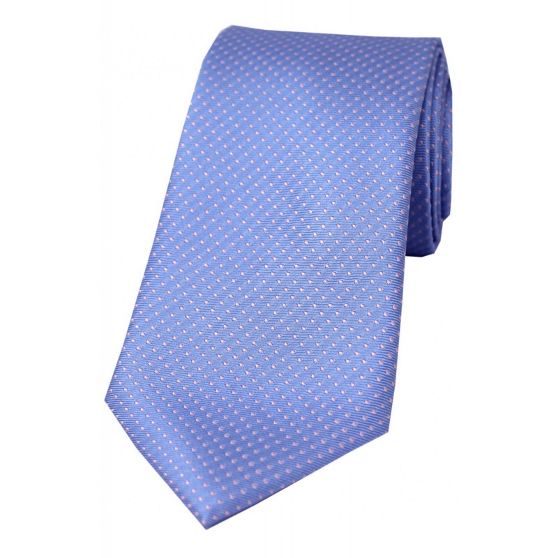 Silk Ties Soprano Ties Soprano Sky Blue And Pink Pin Dot Silk Tie £21.00