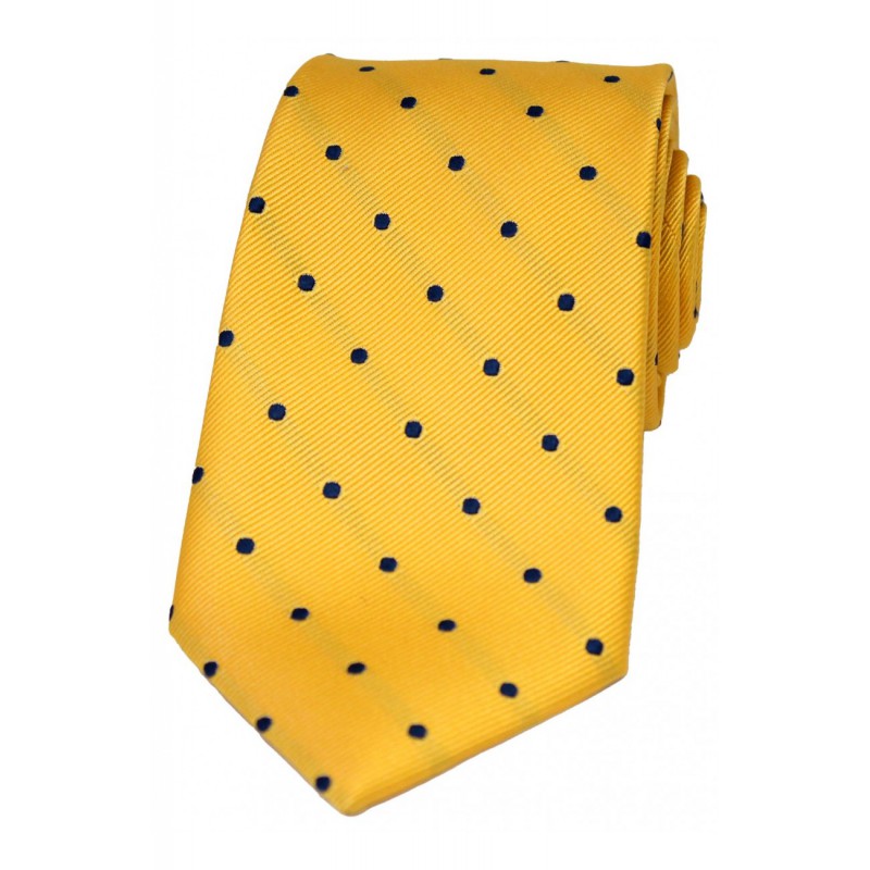 Silk Ties Soprano Ties Soprano Gold And Blue Polka Dot Silk Tie £21.00