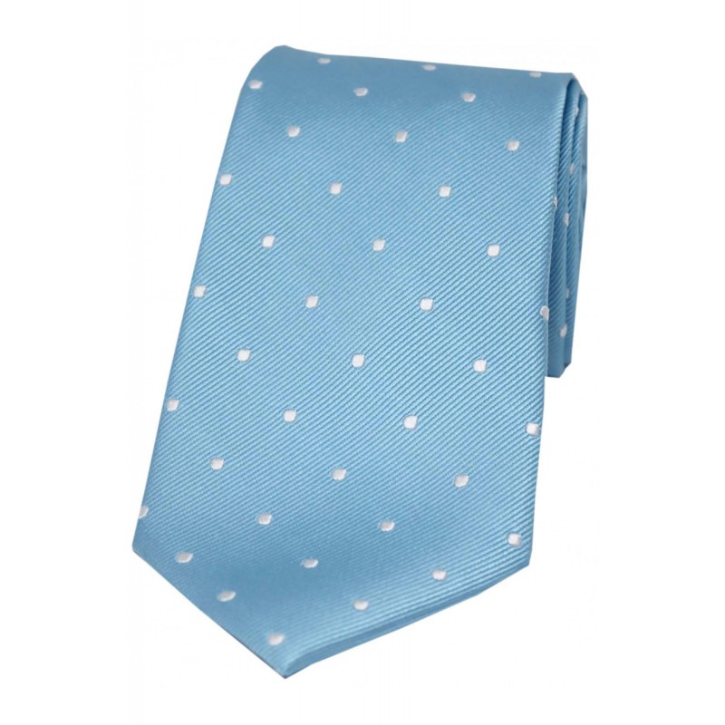 Silk Ties Soprano Ties Soprano Sky Blue And White Polka Dot Silk Tie £21.00