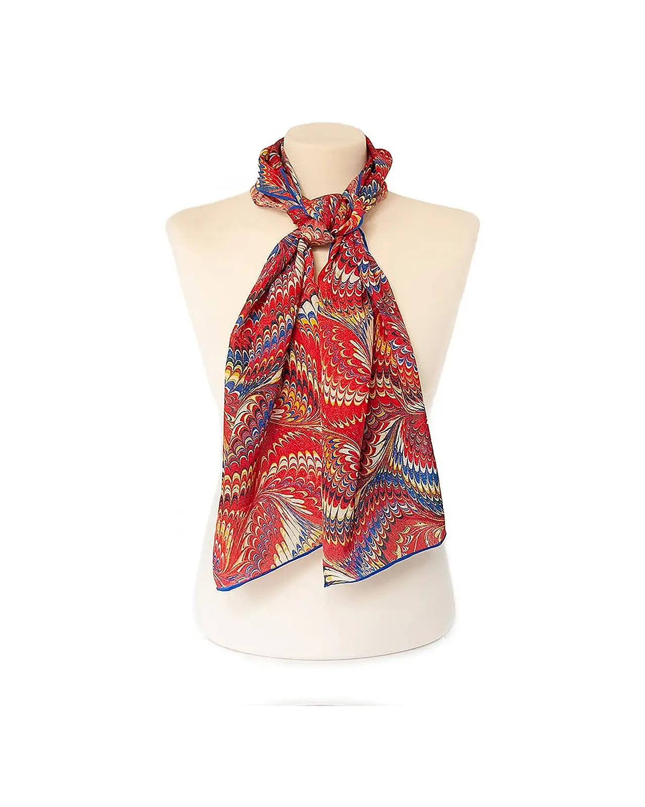 Scarves Fox and Chave Red Marble Silk Habotai Scarf £37.00