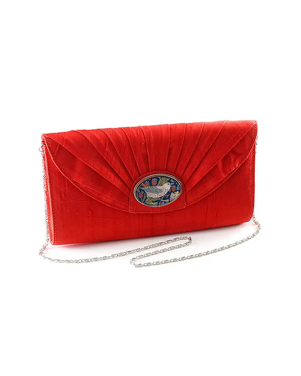Bags Fox and Chave Red Silk Cameo Clutch Bag £67.00