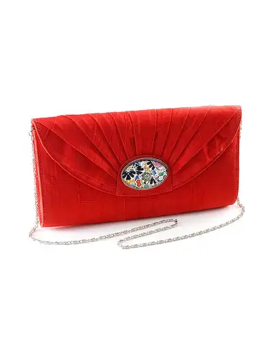 Bags Fox and Chave Red Silk Cameo Clutch Bag £67.00