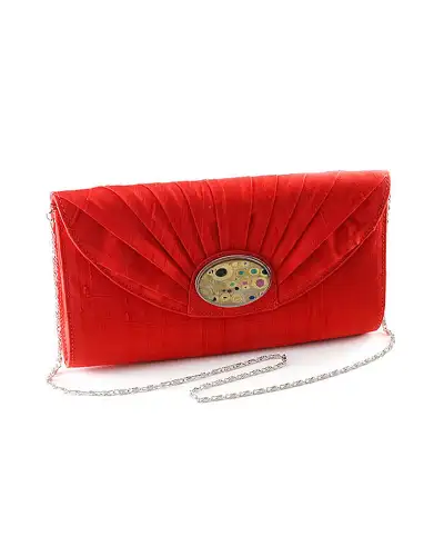 Bags Fox and Chave Red Silk Cameo Clutch Bag £67.00
