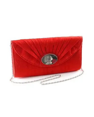 Bags Fox and Chave Red Silk Cameo Clutch Bag £67.00