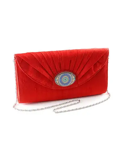 Bags Fox and Chave Red Silk Cameo Clutch Bag £67.00