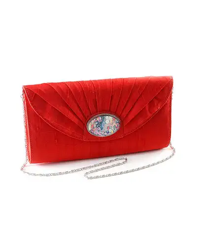Bags Fox and Chave Red Silk Cameo Clutch Bag £67.00