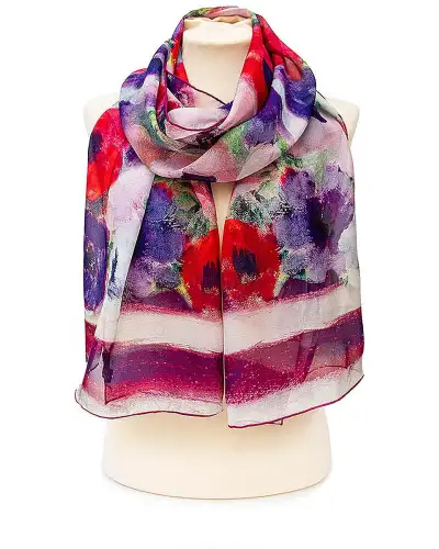 Scarves Fox and Chave Matisse Anemones Silk Chiffon Scarf £52.00