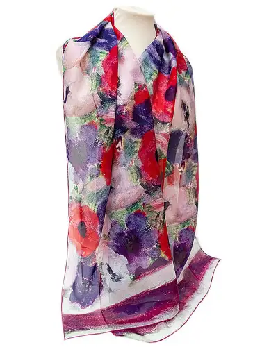 Scarves Fox and Chave Matisse Anemones Silk Chiffon Scarf £52.00