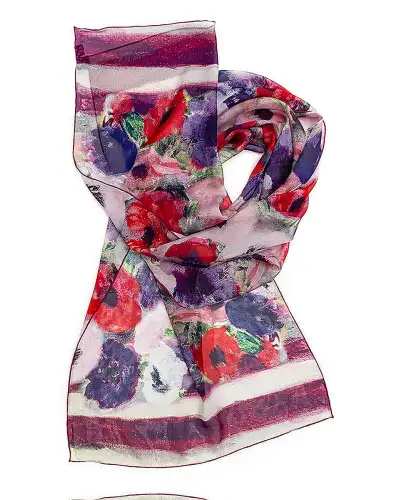 Scarves Fox and Chave Matisse Anemones Silk Chiffon Scarf £52.00