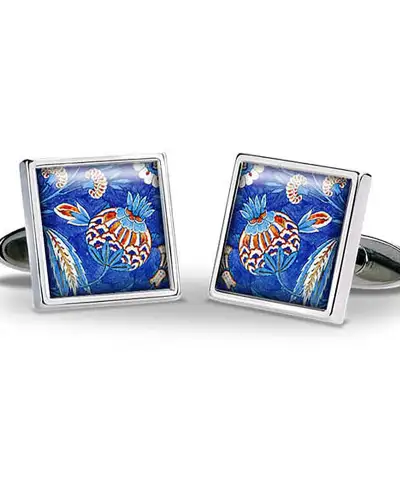 Others Fox and Chave Iznik Flower Blue Cufflinks £29.00