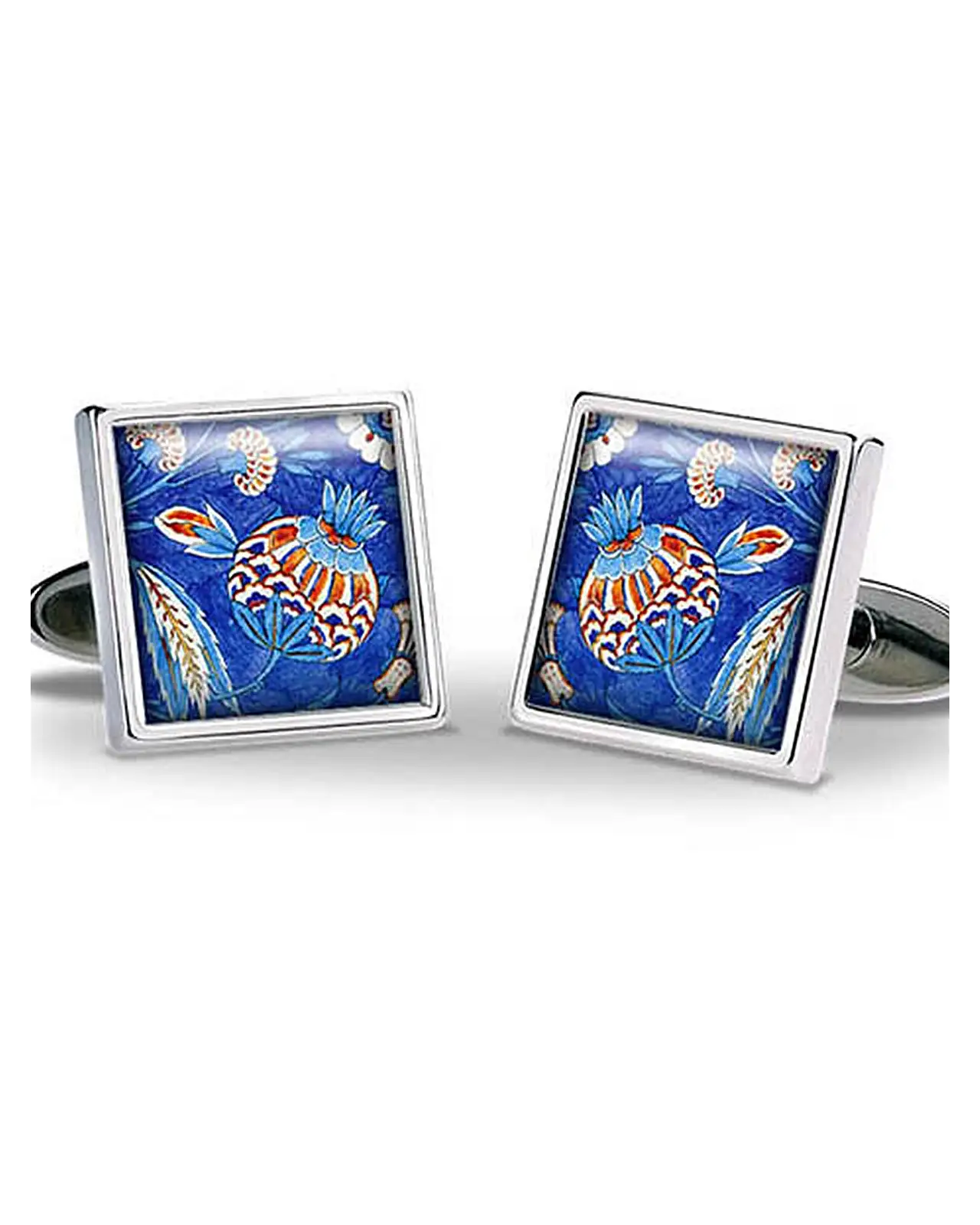 Others Fox and Chave Iznik Flower Blue Cufflinks £29.00