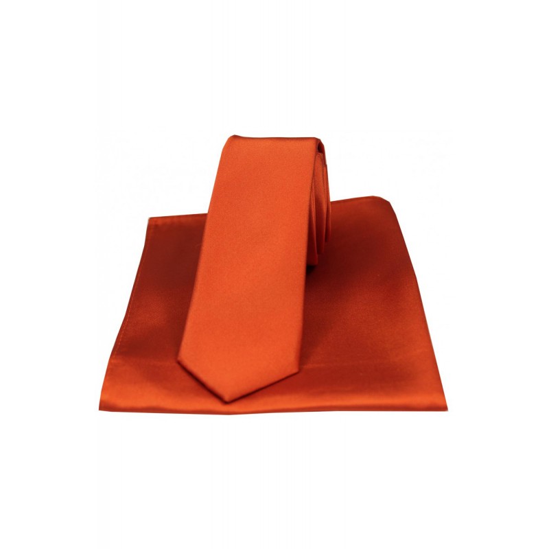 Silk Hankies Soprano Ties Soprano Thin Burnt Orange Silk Tie And Hanky Set £23.00