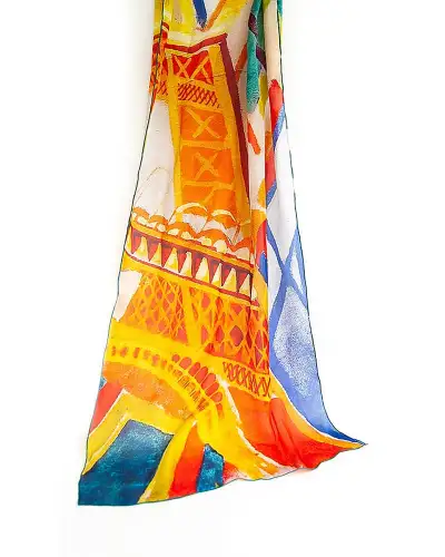 Scarves Fox and Chave Delaunay Eiffel Tower Silk Habotai Scarf £50.00